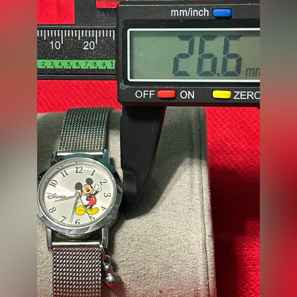 Disney BY SII Mickey Mouse Stainless Watch With Charm MU1249 New Battery - Picture 6 of 11